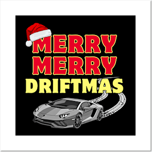 Merry Merry Driftmas Funny Carguy Christmas Posters and Art